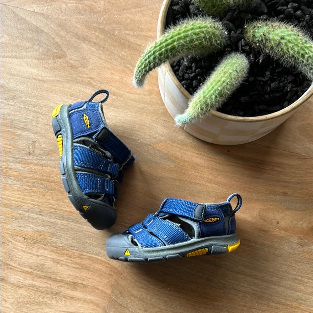 KEEN Kids Blue and Yellow Sandals